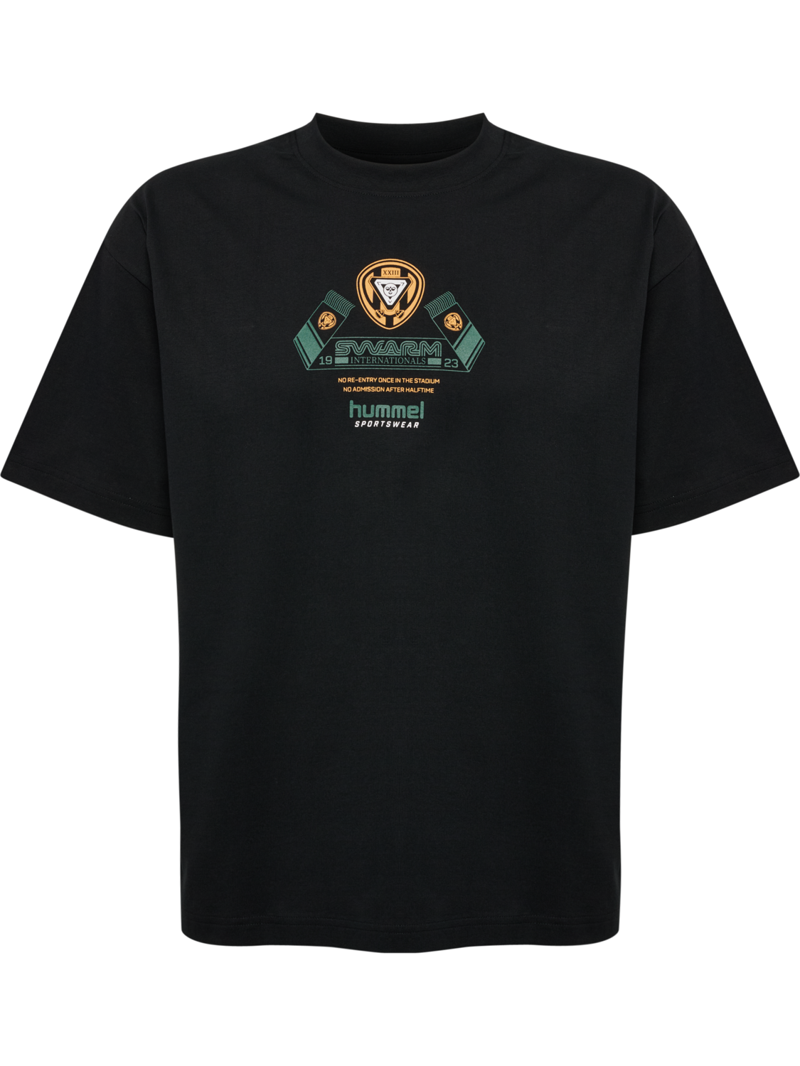 hmlLOOSE T-SHIRT S/S SCARF, BLACK, packshot