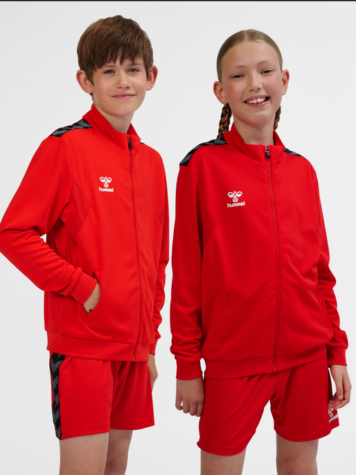 hmlAUTHENTIC PL ZIP JACKET KIDS, TRUE RED, model