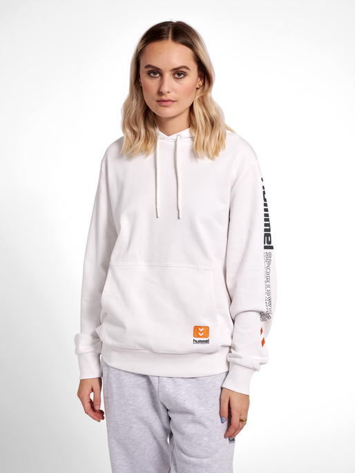 hmlLGC BIRK HOODIE, WHITE, model