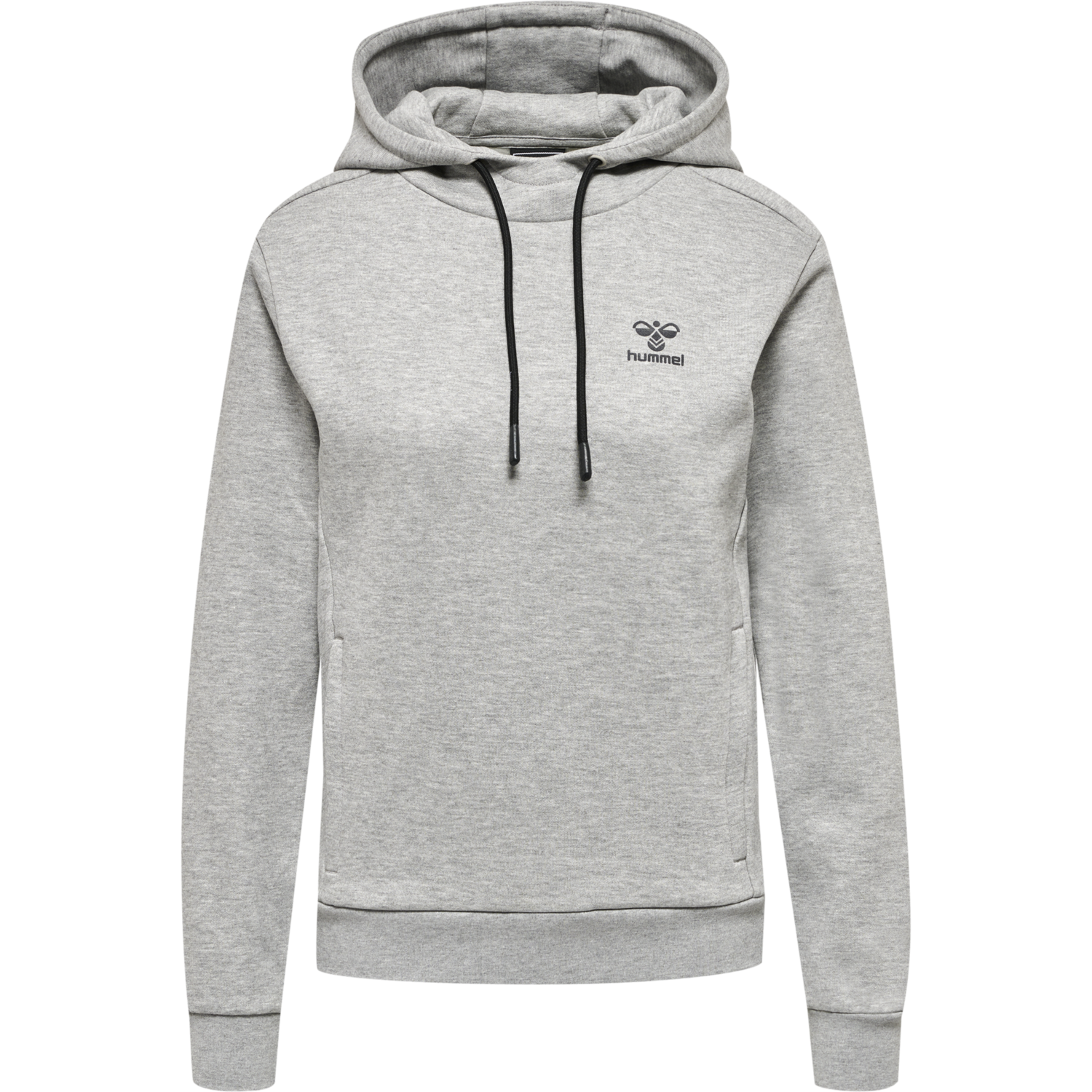 hmlOFFGRID HOODIE WO, GREY MELANGE/FORGED IRON, packshot