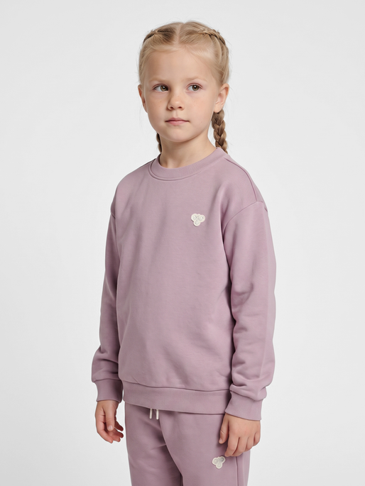 hmlJR LOOSE CREWNECK BEE, SEA FOG, model
