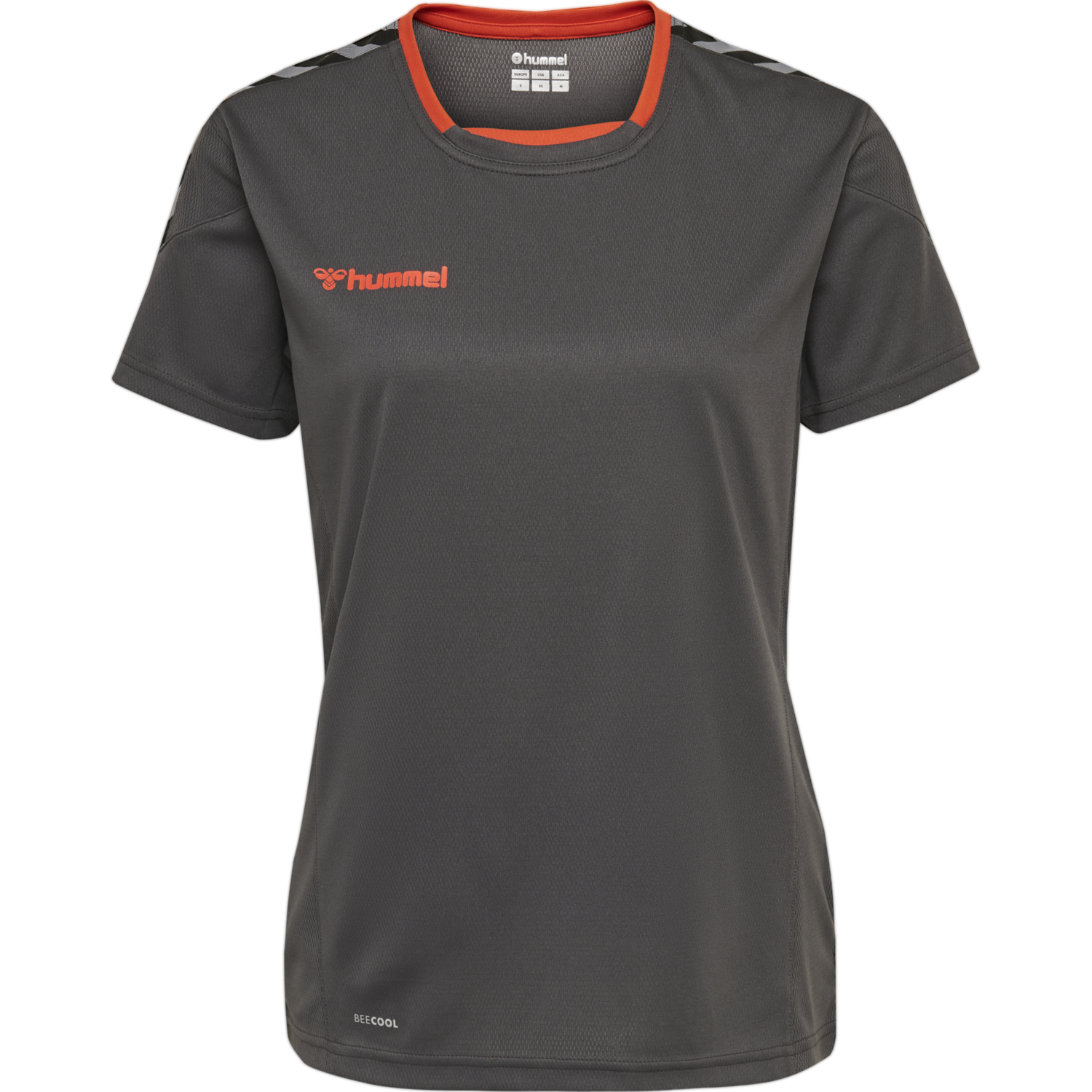 hmlAUTHENTIC POLY JERSEY WOMAN S/S, ASPHALT, packshot