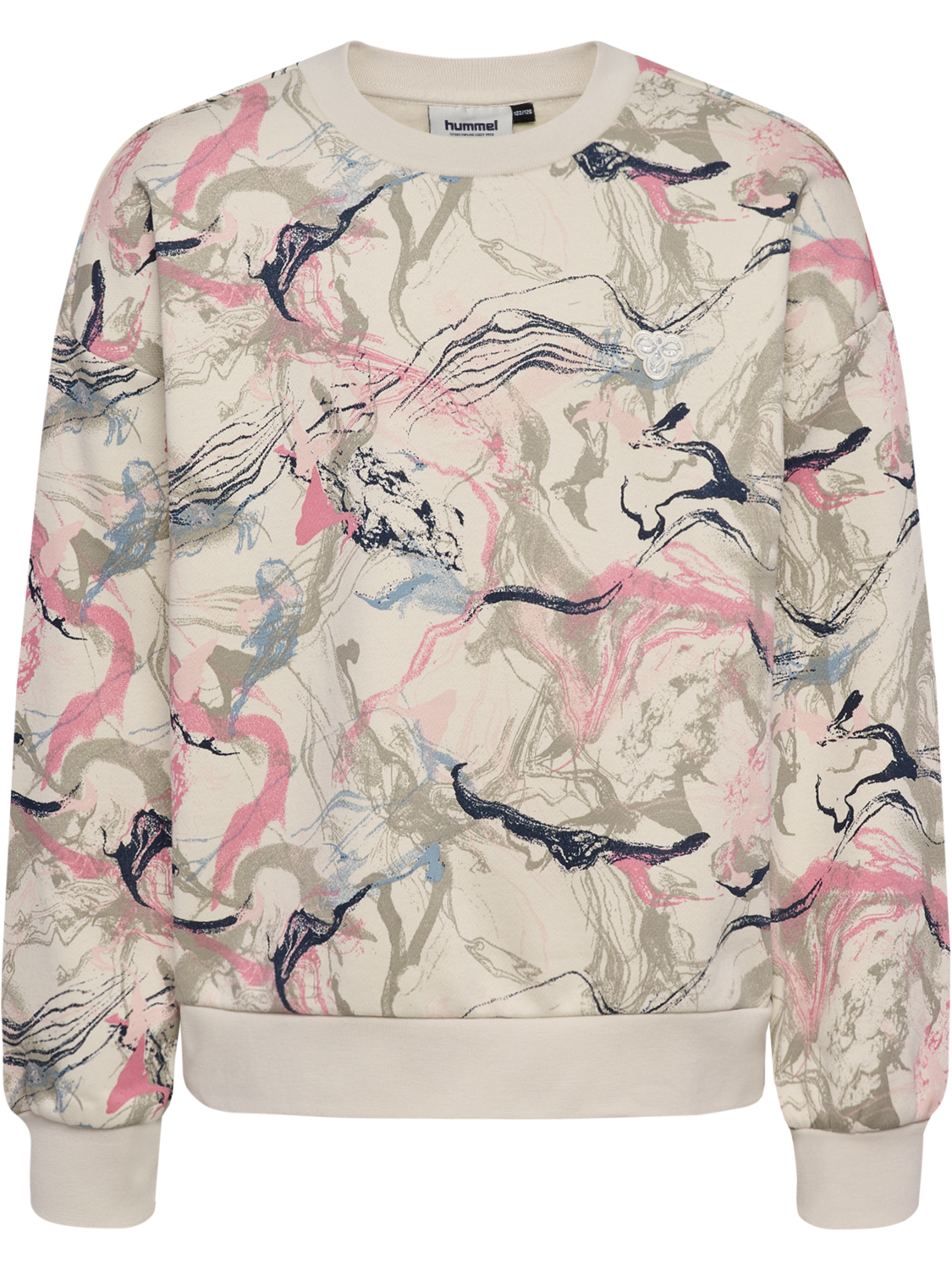 hmlJR LOOSE AOP SWEATSHIRT, SILVER BIRCH, packshot