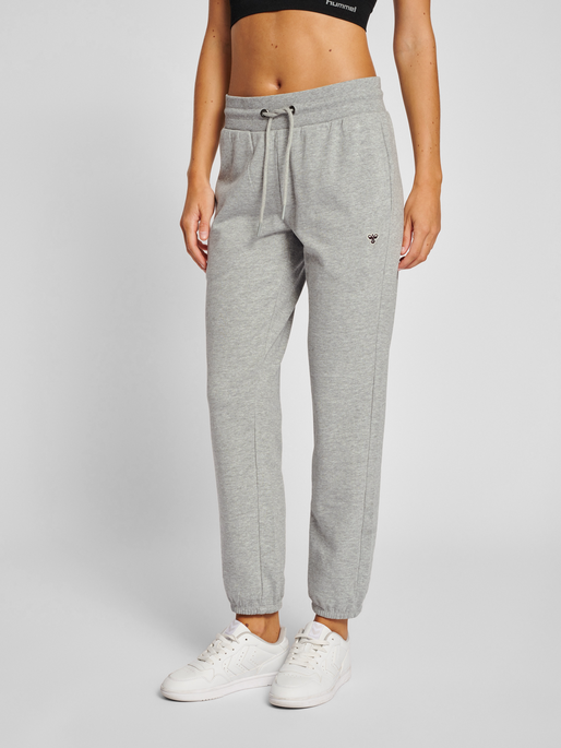hmlIC BILLIE REGULAR PANTS, GREY MELANGE, model