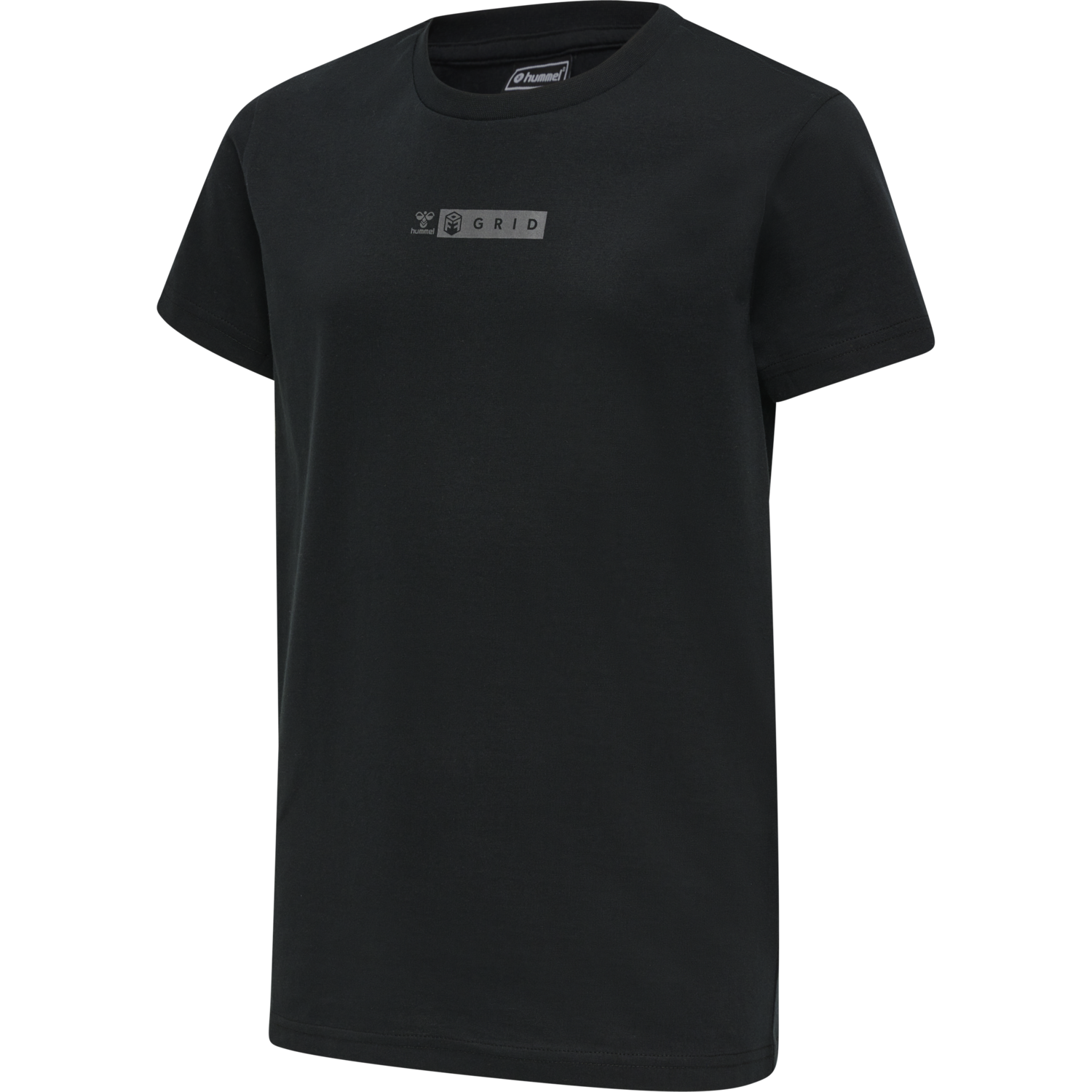 hmlOFFGRID TEE S/S KIDS, JET BLACK/FORGED IRON, packshot