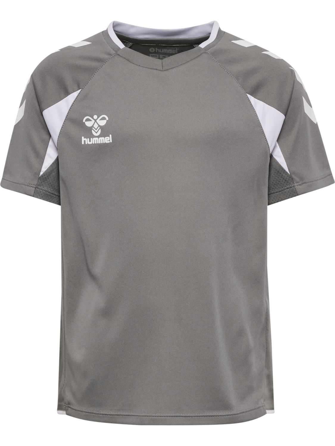 hmlCORE 2.0 JERSEY S/S KIDS, STEEL GRAY/WHITE, packshot