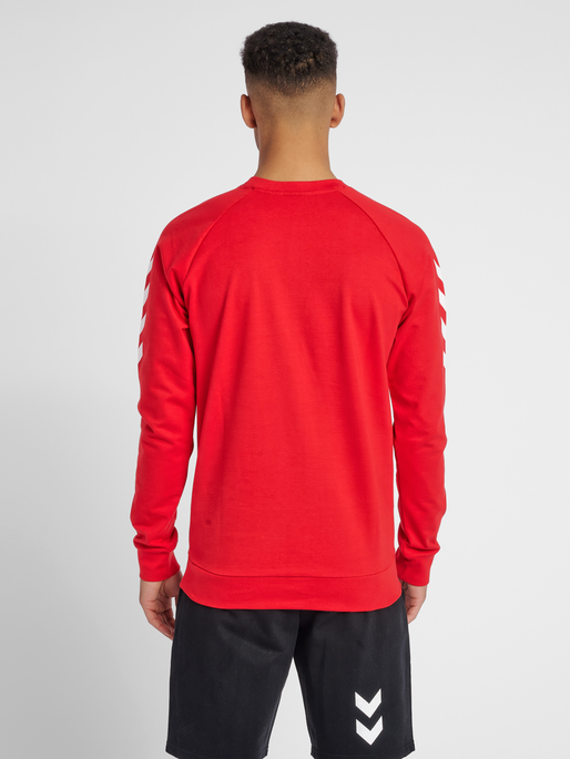 HMLGO COTTON SWEATSHIRT, TRUE RED, model