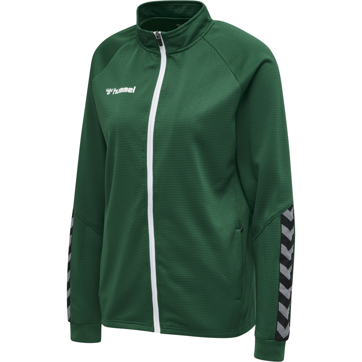 hmlAUTHENTIC WOMEN POLY ZIP JACKET, EVERGREEN, packshot