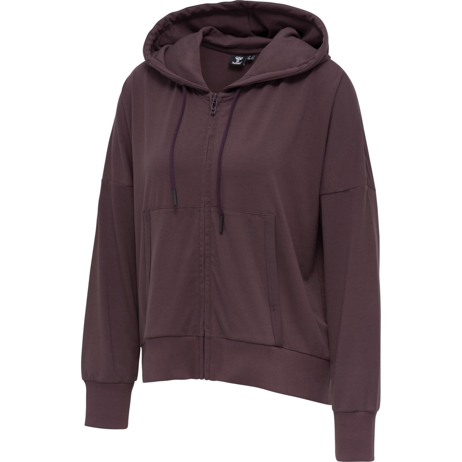 hmlLUISE LOOSE ZIP HOODIE, FUDGE, packshot