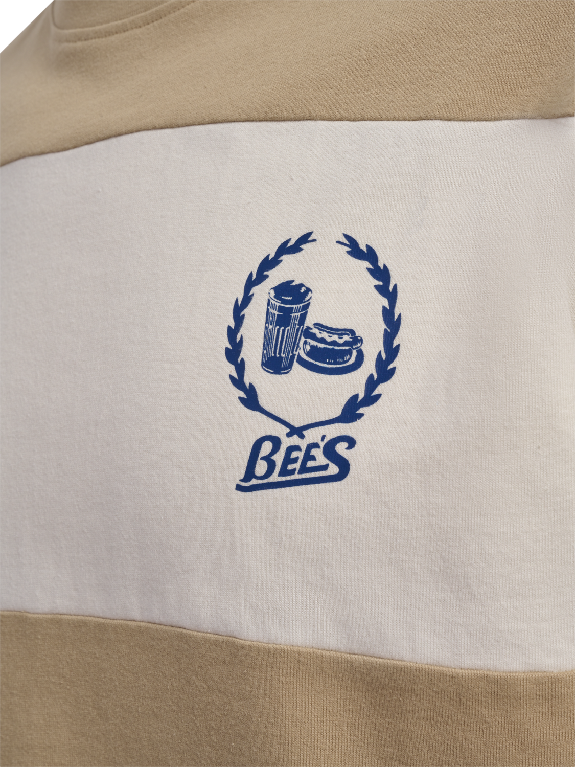 hmlLOOSE T-SHIRT S/S BEES STRIPE, TOFU/CORNSTALK, packshot