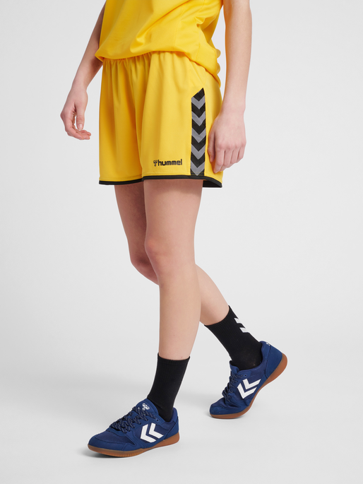 hmlAUTHENTIC POLY SHORTS WOMAN, SPORTS YELLOW/BLACK, model