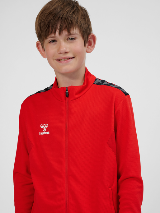 hmlAUTHENTIC PL ZIP JACKET KIDS, TRUE RED, model