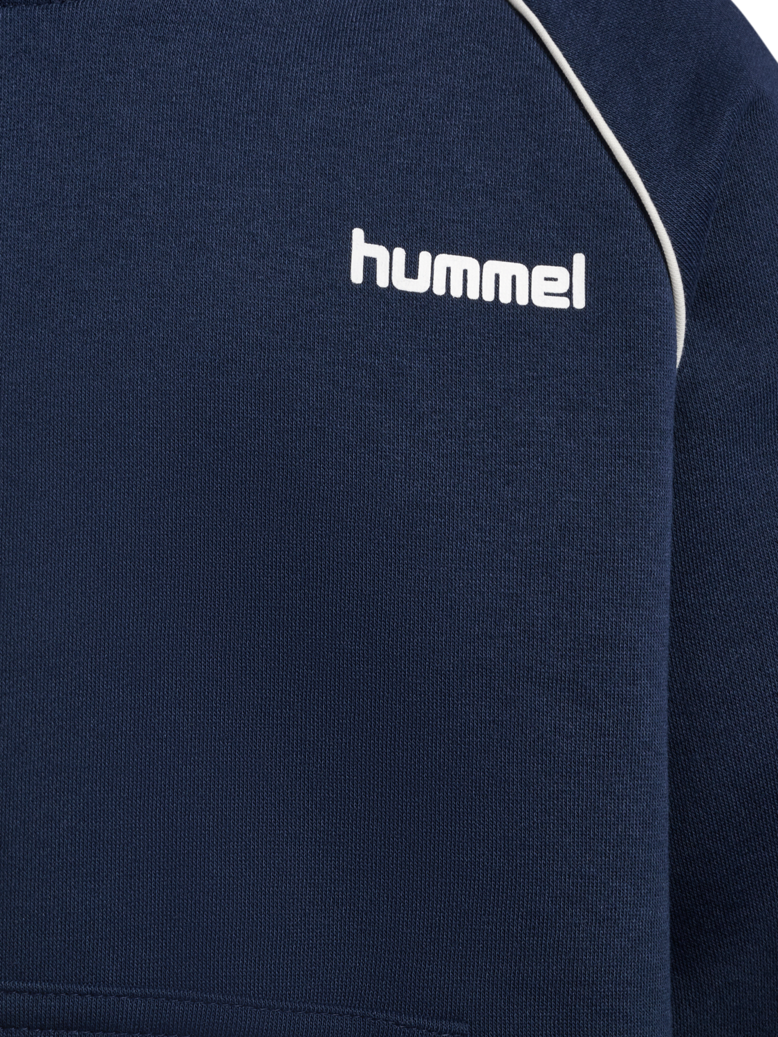 hmlJR LOOSE CHEVRON HOODIE, DRESS BLUES, packshot