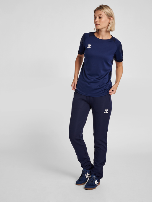 hmlLEAD WOMEN POLY PANTS, MARINE, model