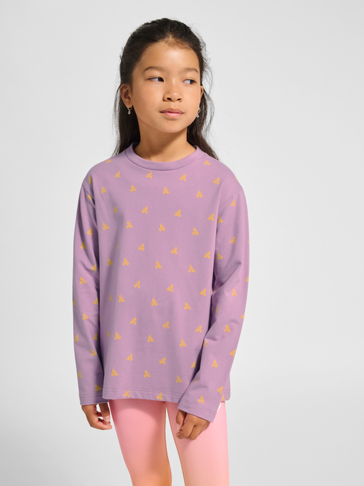 hmlMUSSE T-SHIRT L/S, LAVENDER MIST, model