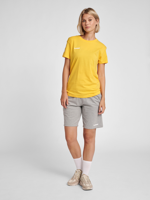 HMLGO COTTON T-SHIRT WOMAN S/S, SPORTS YELLOW, model