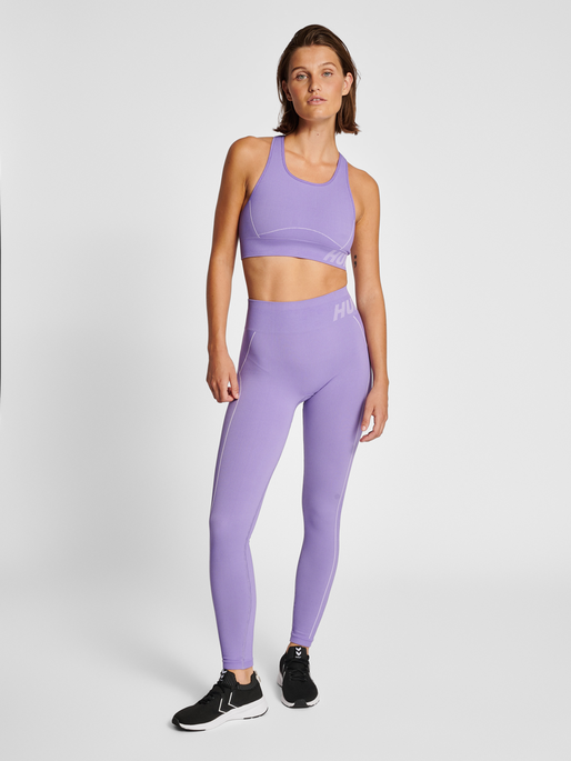 hmlTE CHRISTEL SEAMLESS MW TIGHTS, PAISLEY PURPLE/LAVENDER MELANG, model
