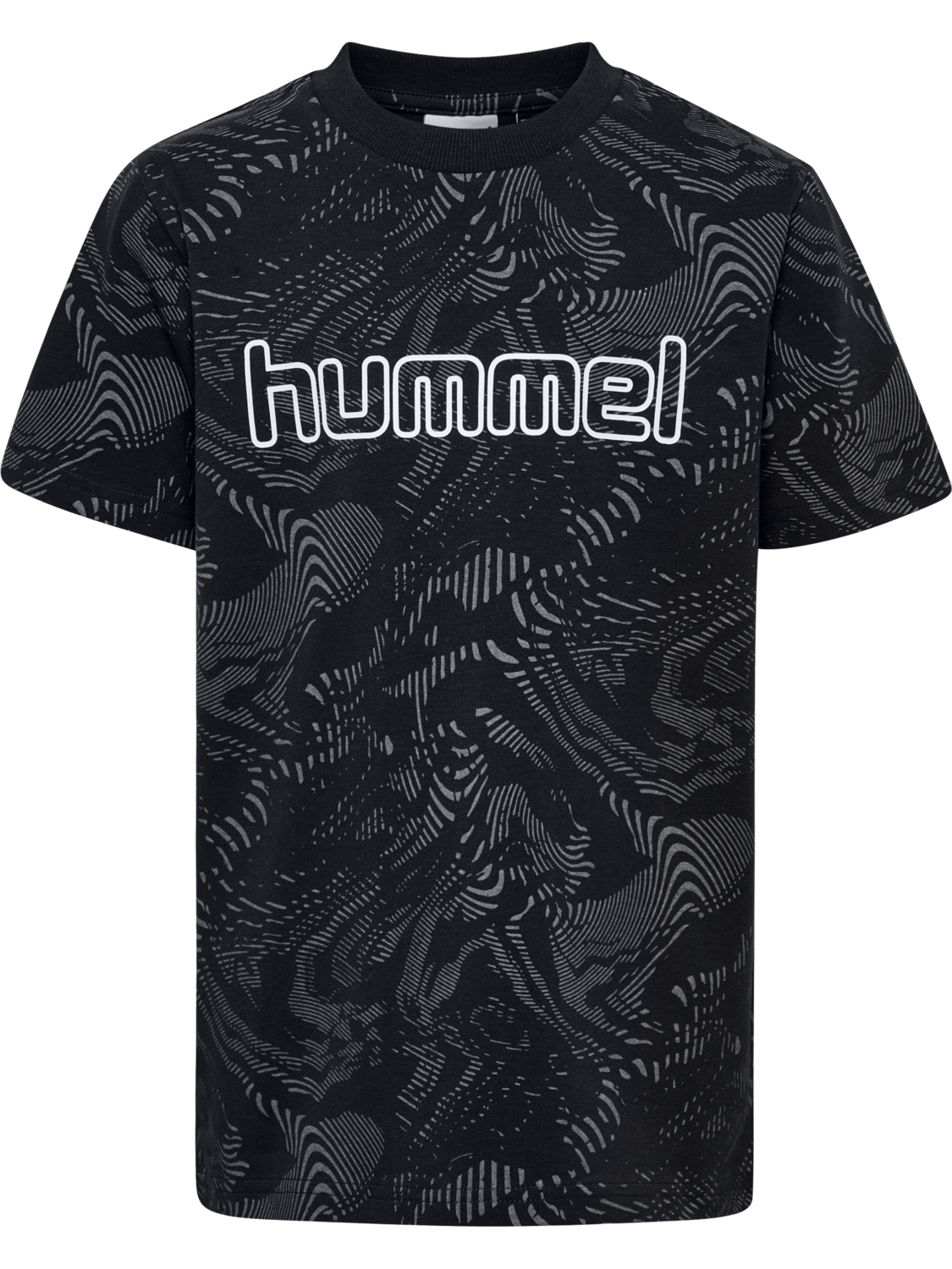 hmlJR AOP LOGO T-SHIRT, BLACK, packshot