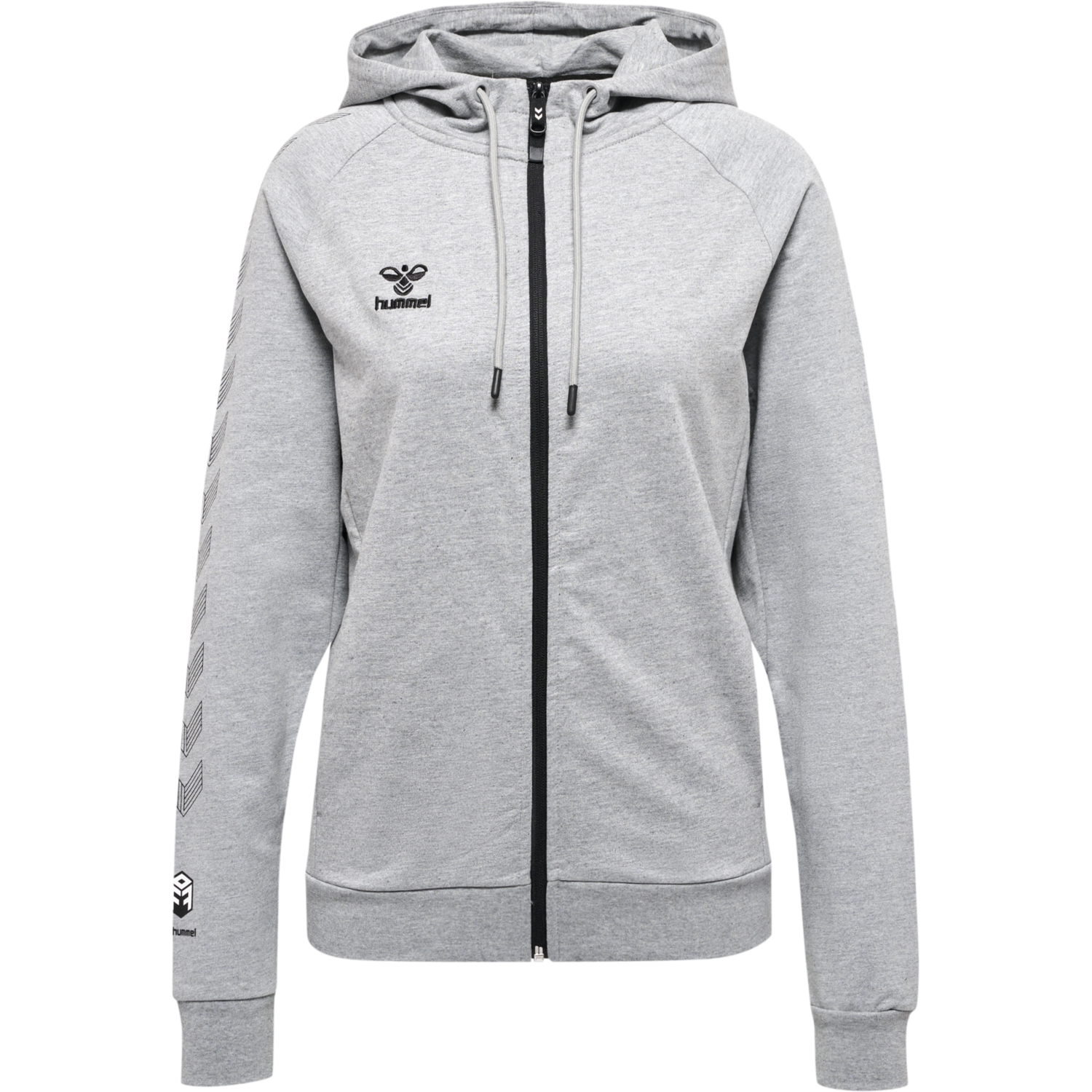 hmlMOVE GRID COTTON ZIP HOODIE WOMA, GREY MELANGE, packshot