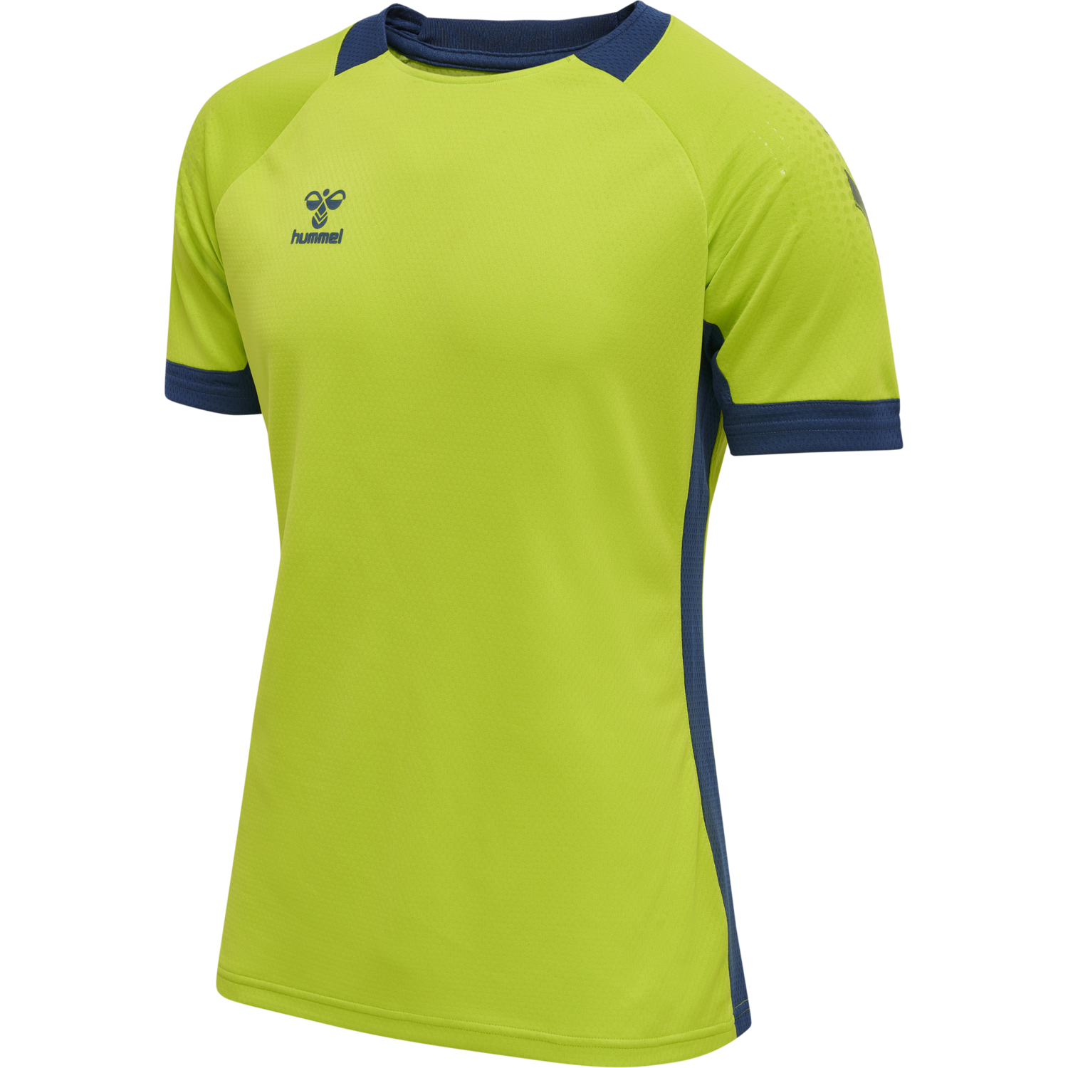 hmlLEAD S/S POLY JERSEY, LIME PUNCH, packshot