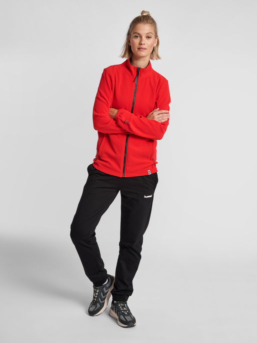 hmlNORTH FULL ZIP FLEECE JACKET WOM, TRUE RED, model
