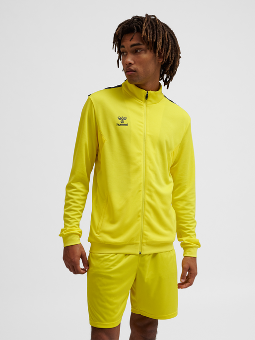 hmlAUTHENTIC PL ZIP JACKET, BLAZING YELLOW, model