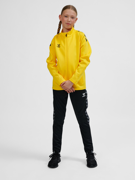 hmlCORE XK POLY ZIP SWEAT KIDS, SPORTS YELLOW, model