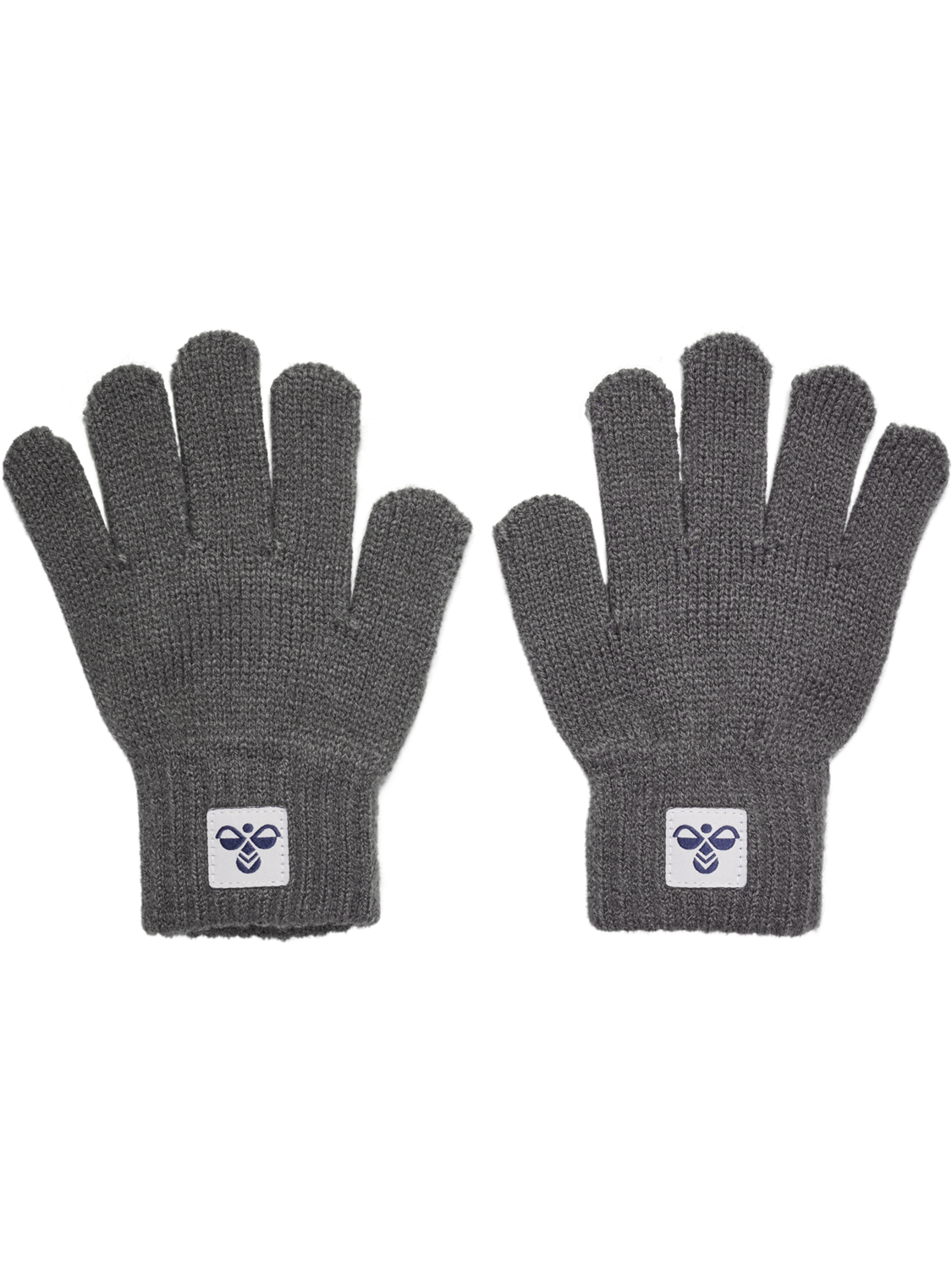 hmlJR KNIT GLOVES 2-PACK, DARK GULL GRAY, packshot