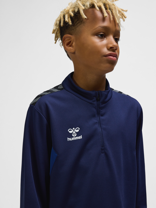 hmlAUTHENTIC HALF ZIP SWEAT KIDS, MARINE, model