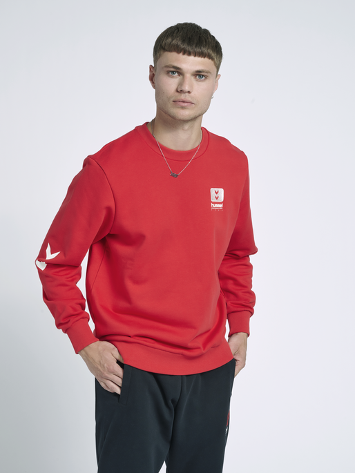 hmlLGC GRAHAM SWEATSHIRT, TRUE RED, model