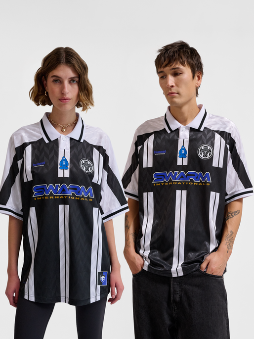 hmlLOOSE SOCCER JERSEY GAMBA, WHITE, model