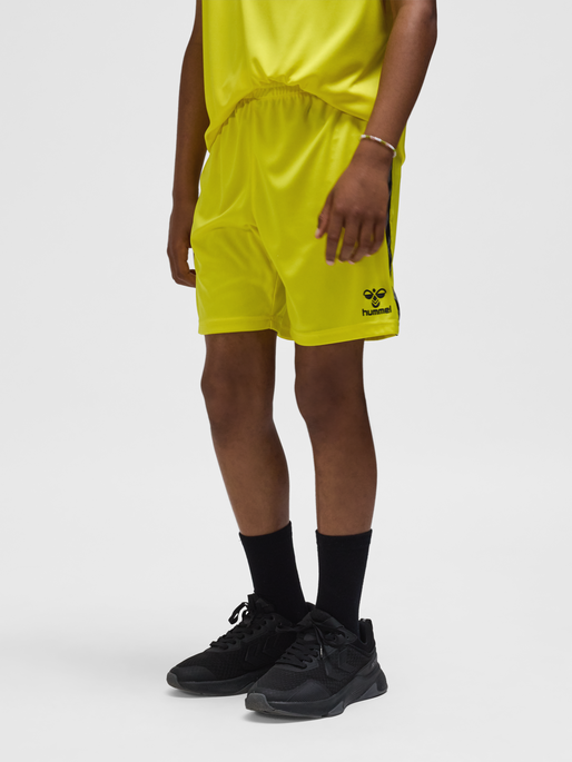 hmlAUTHENTIC PL SHORTS KIDS, BLAZING YELLOW, model