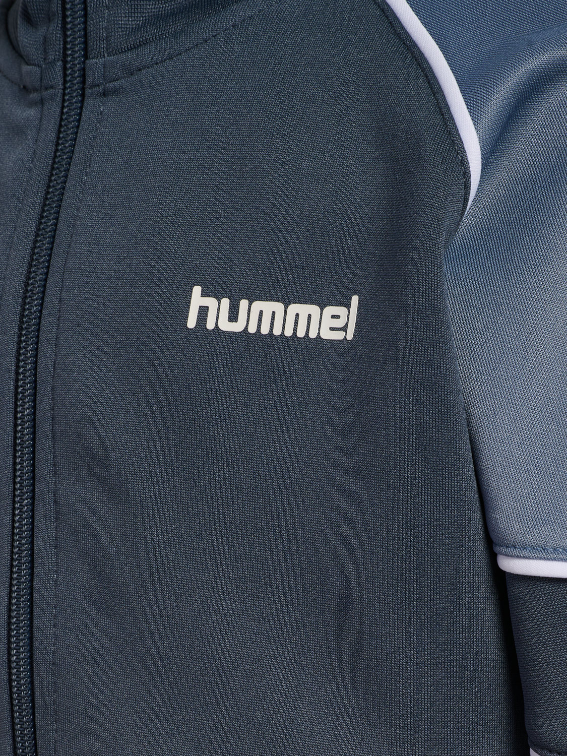 hmlJR REG POLY BLOCK ZIP JACKET, OMBRE BLUE, packshot