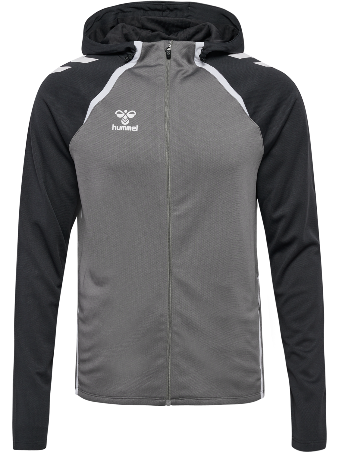 hmlLEAD 2.0 ZIP HOODIE, STEEL GRAY/ASPHALT, packshot