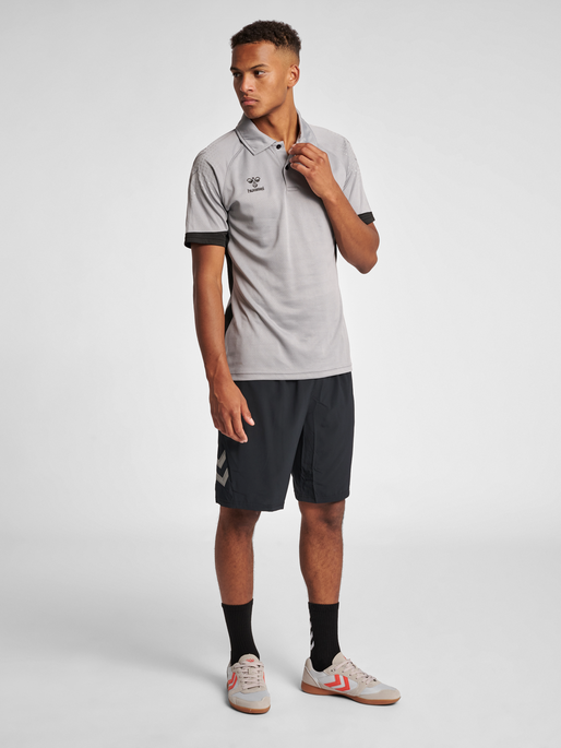 hmlLEAD FUNCTIONAL POLO, GREY MELANGE, model