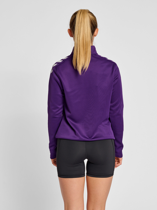 hmlCORE XK HALF ZIP SWEAT WOMAN, ACAI/WHITE, model