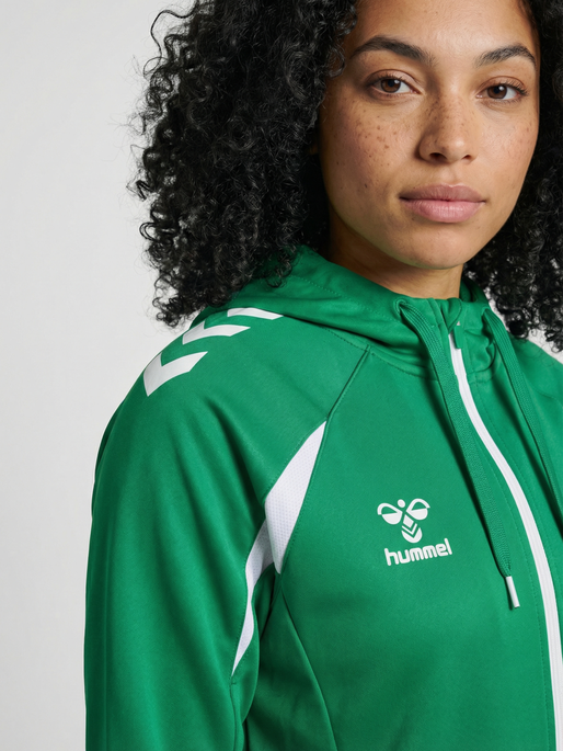 hmlCORE 2.0 ZIP HOODIE WOMAN, JELLY BEAN/WHITE, model