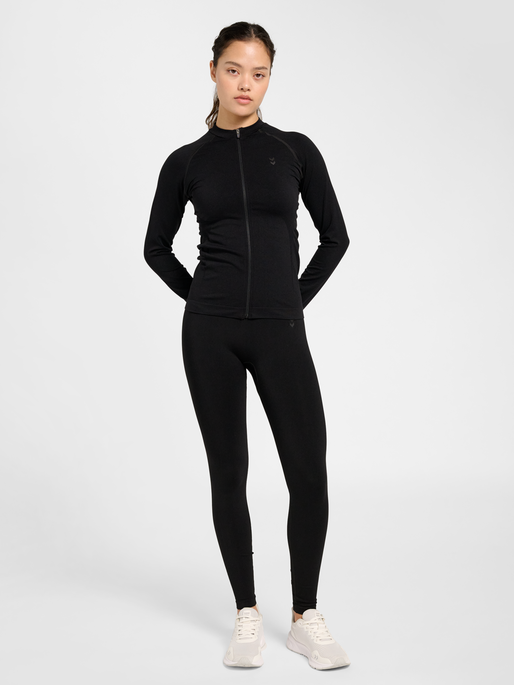 hmlFLOW ZIP BLOUSE, BLACK, model