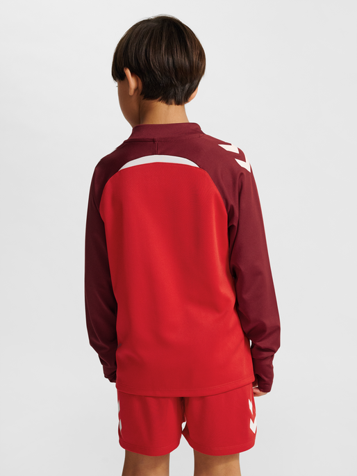 hmlLEAD 2.0 HALF ZIP KIDS, TRUE RED/MAROON, model