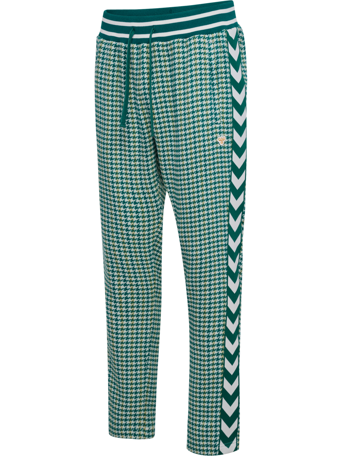 Pepita Woven Logotape Trackpants, YELLOW/LIGHT BLUE/TEAL, packshot