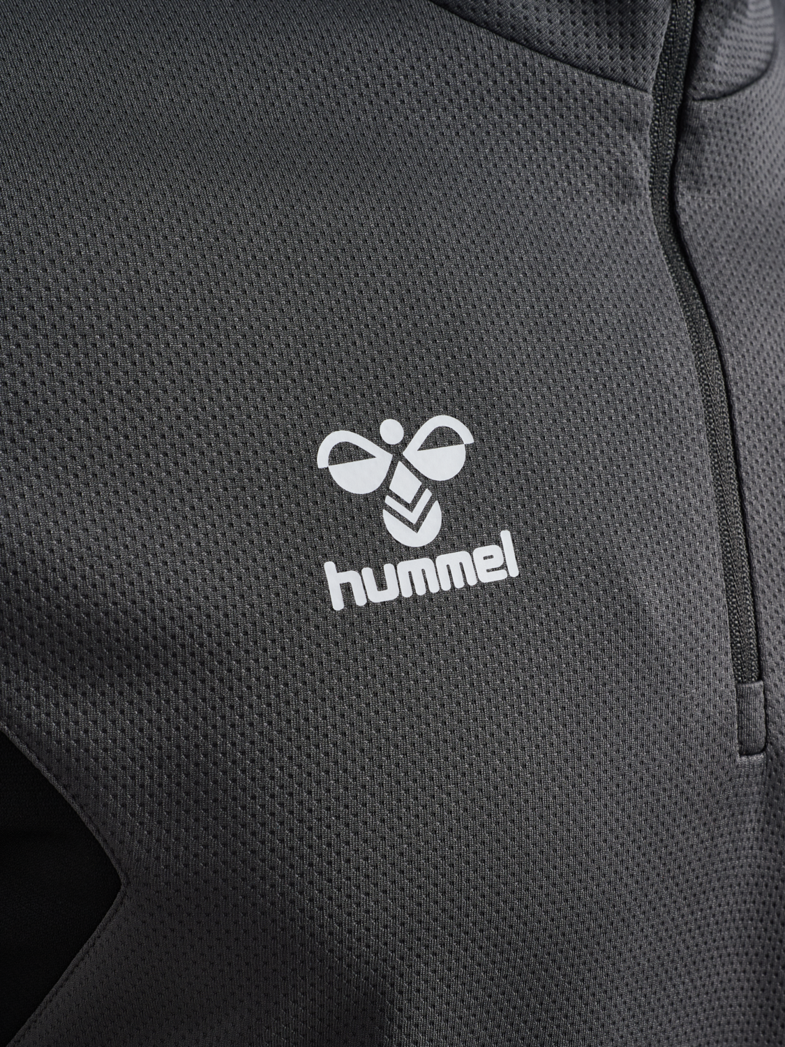 hmlAUTHENTIC HALF ZIP SWEAT, ASPHALT, packshot