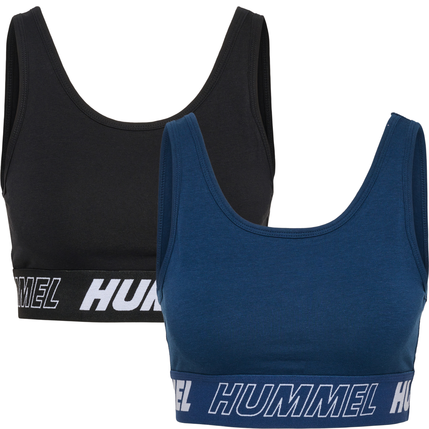 hmlTE MAJA 2-PACK COTTON SPORTS TOP, BLACK/INSIGINA BLUE, packshot