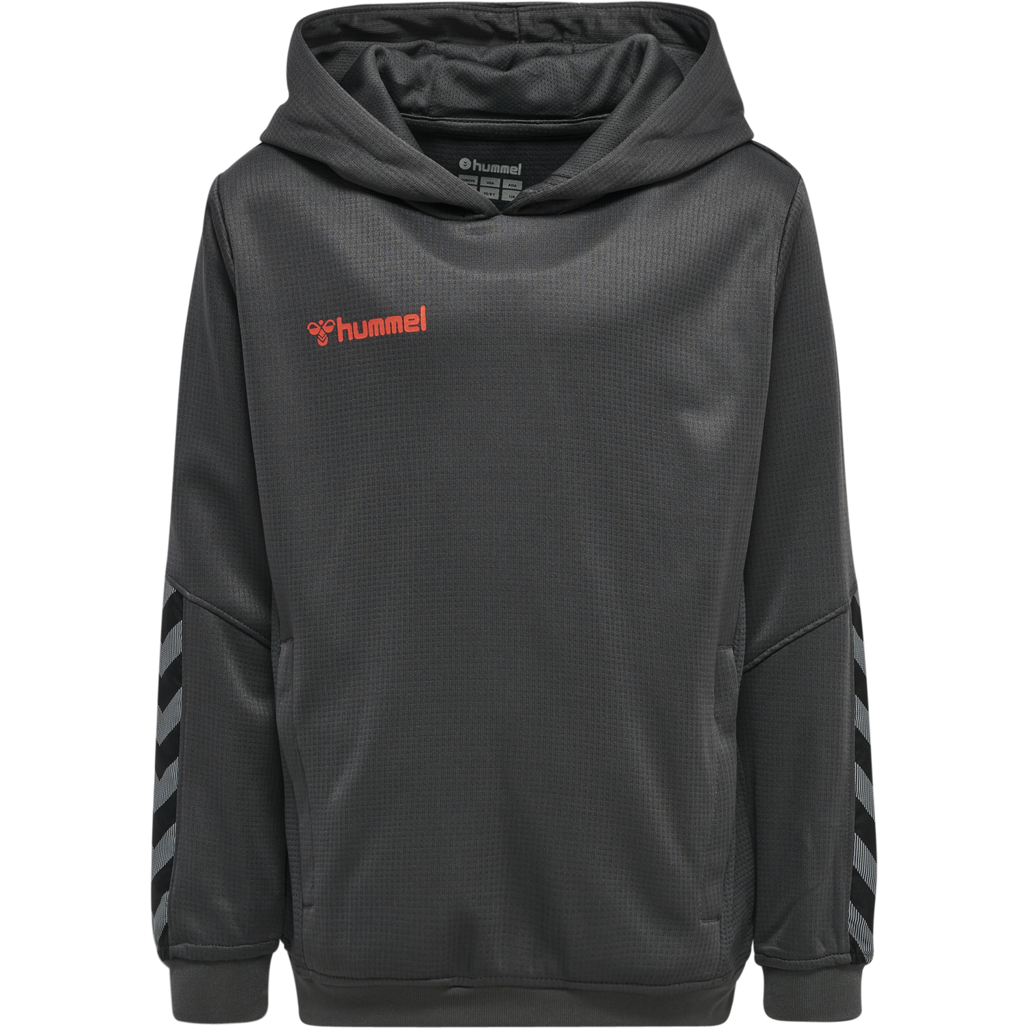 hmlAUTHENTIC KIDS POLY HOODIE, ASPHALT, packshot