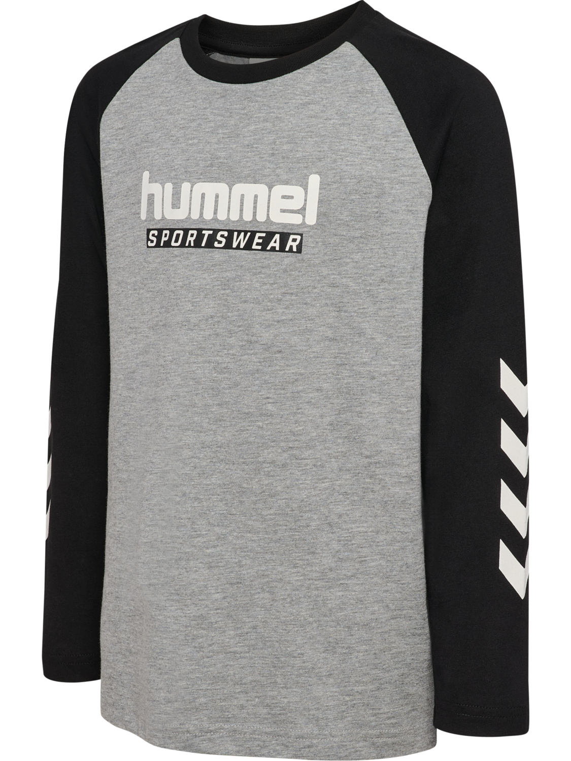hmlJR LOGO T-SHIRT L/S, GREY MELANGE, packshot