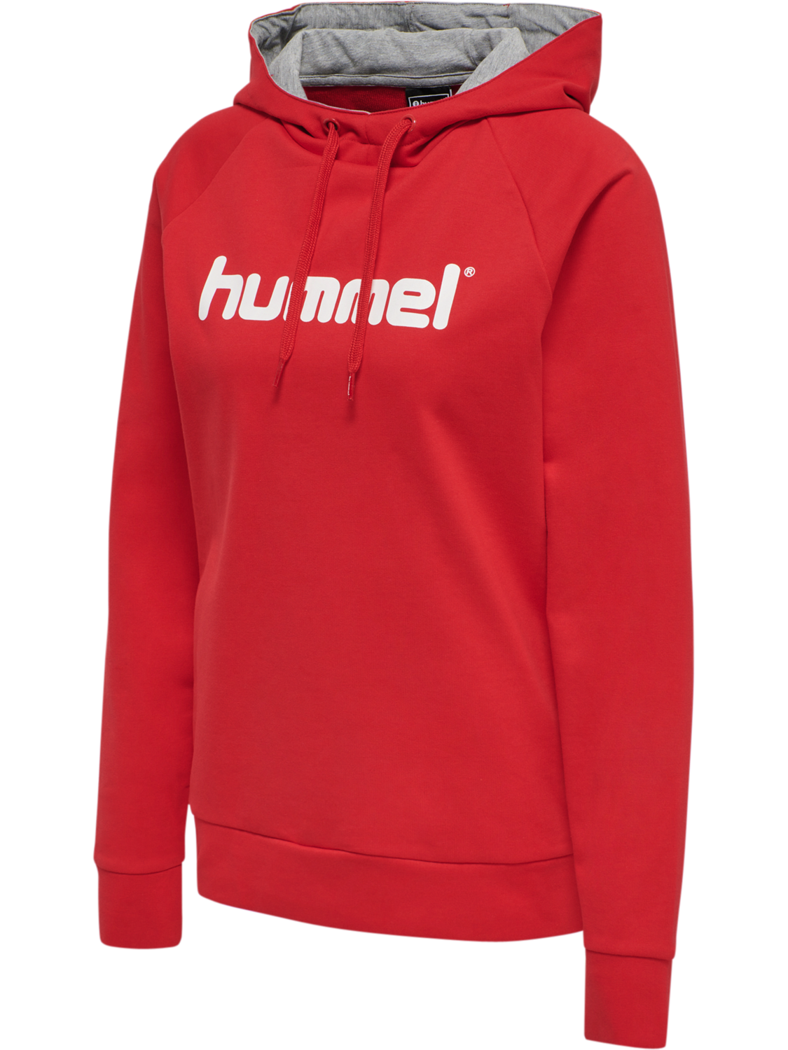 HMLGO COTTON LOGO HOODIE WOMAN, TRUE RED, packshot
