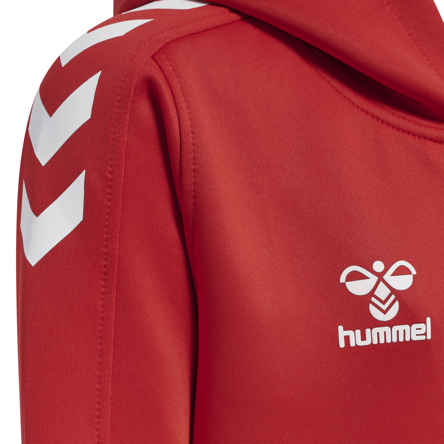 hmlCORE XK POLY ZIP HOOD SWEAT KIDS, TRUE RED, packshot