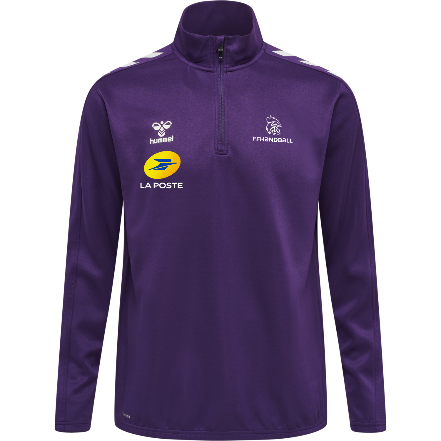 FFHB HALF ZIP PL SWEAT, ACAI/WHITE, packshot