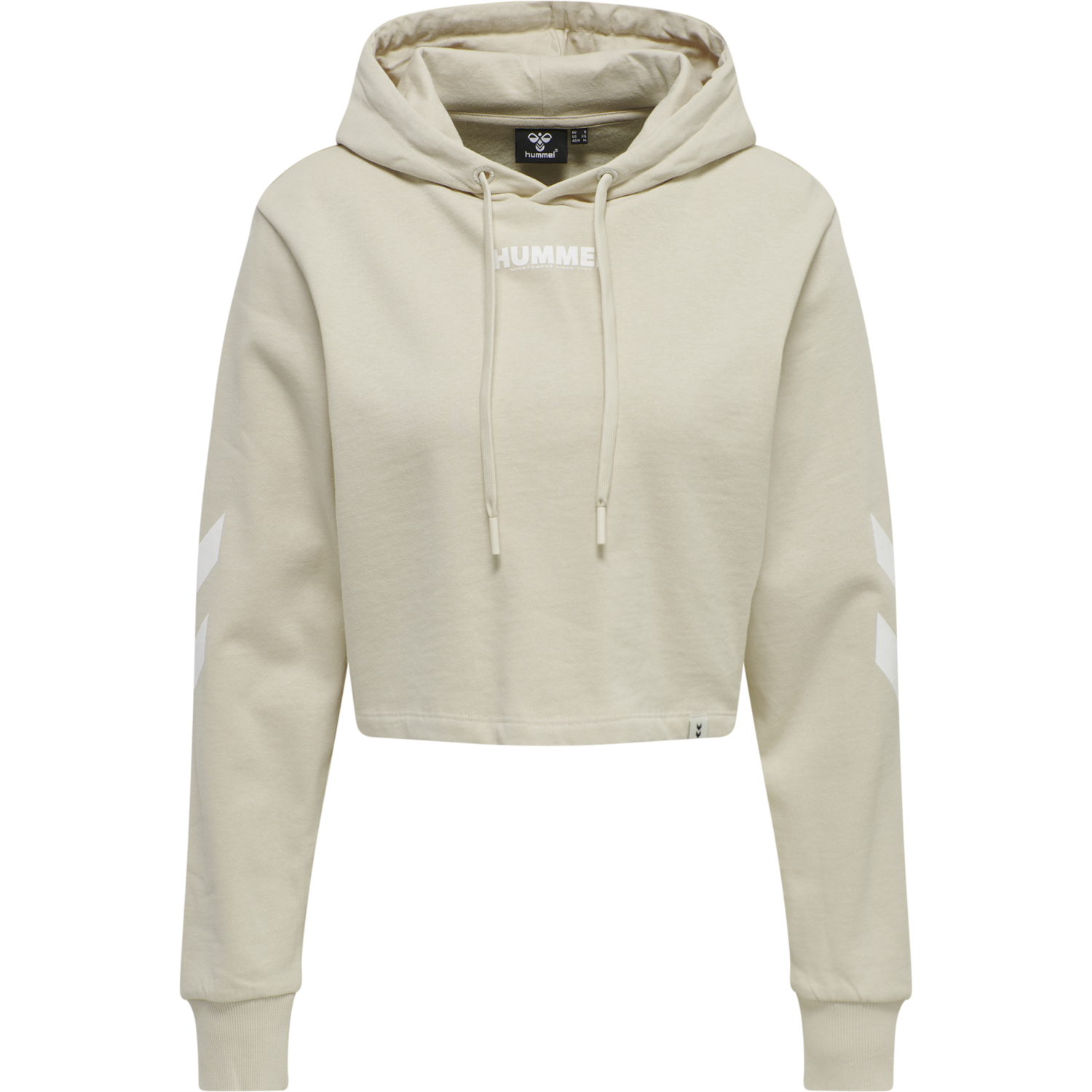 hmlLEGACY WOMAN CROPPED HOODIE, PUMICE STONE, packshot
