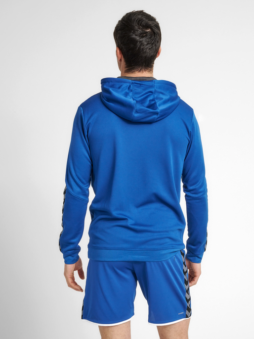hmlAUTHENTIC POLY HOODIE, TRUE BLUE, model