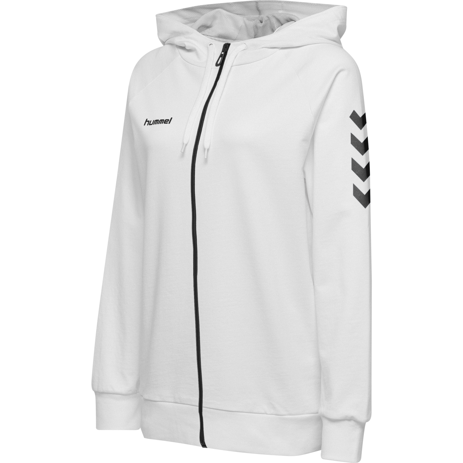 HMLGO COTTON ZIP HOODIE WOMAN, WHITE, packshot
